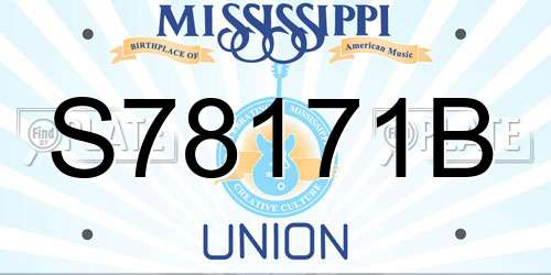 S78171B Mississippi License Plate