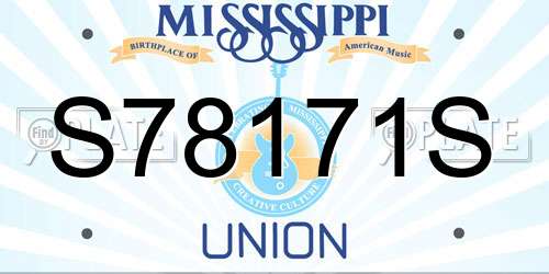 S78171S Mississippi License Plate