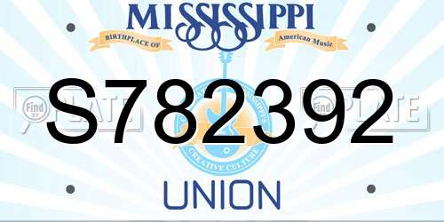 S782392 Mississippi License Plate