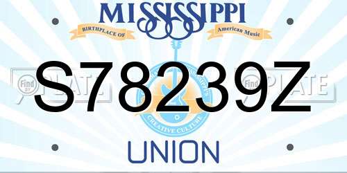 S78239Z Mississippi License Plate