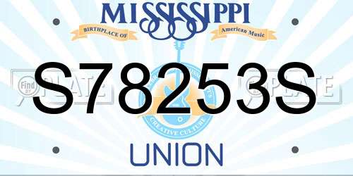 S78253S Mississippi License Plate