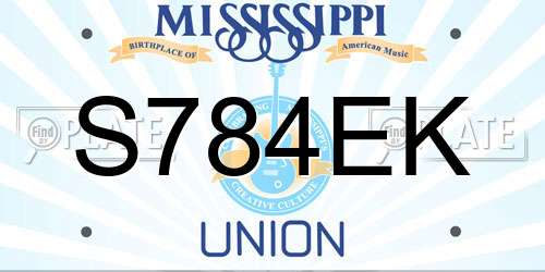 S784EK Mississippi License Plate