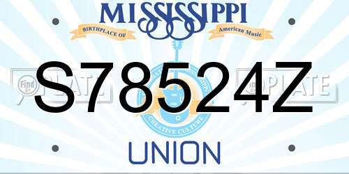 S78524Z Mississippi License Plate
