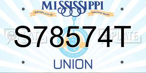 S78574T Mississippi License Plate