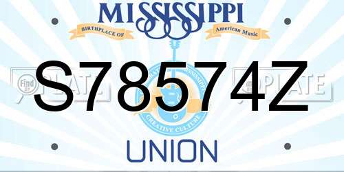 S78574Z Mississippi License Plate