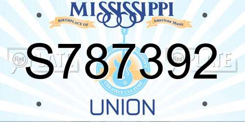 S787392 Mississippi License Plate