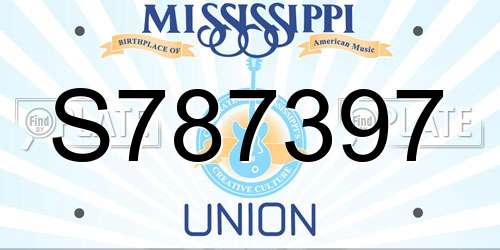 S787397 Mississippi License Plate