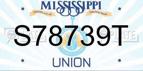 S78739T Mississippi License Plate