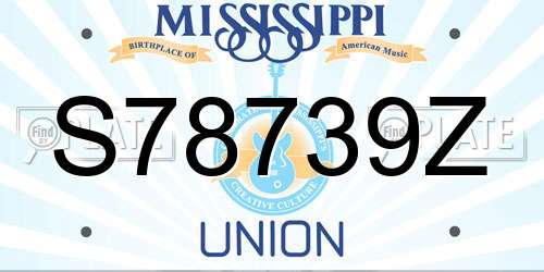 S78739Z Mississippi License Plate