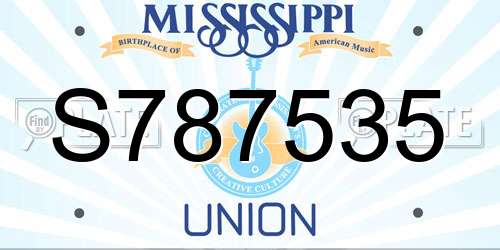 S787535 Mississippi License Plate