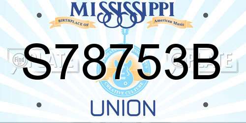 S78753B Mississippi License Plate
