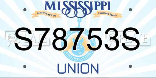 S78753S Mississippi License Plate
