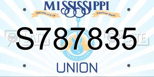 S787835 Mississippi License Plate