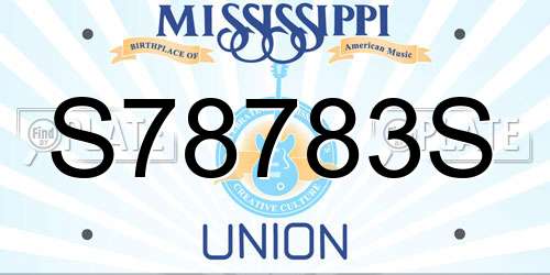 S78783S Mississippi License Plate