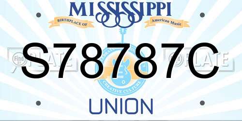 S78787C Mississippi License Plate