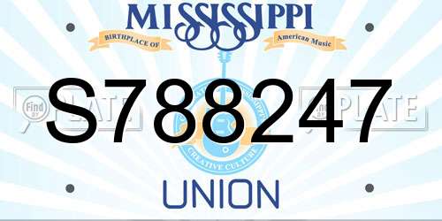 S788247 Mississippi License Plate