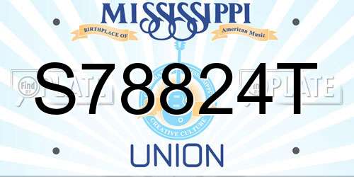 S78824T Mississippi License Plate