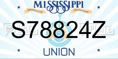 S78824Z Mississippi License Plate