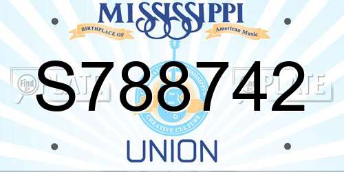 S788742 Mississippi License Plate