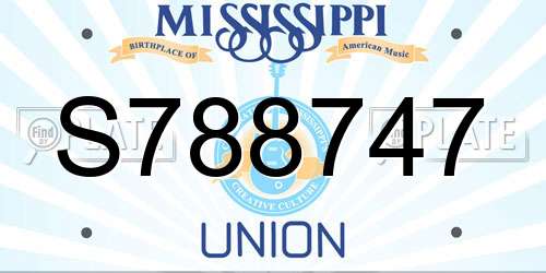 S788747 Mississippi License Plate