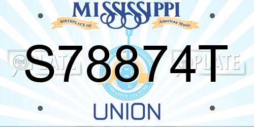 S78874T Mississippi License Plate