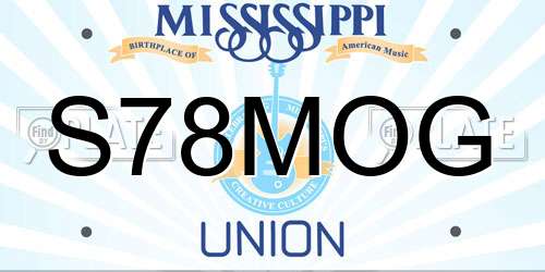S78MOG Mississippi License Plate