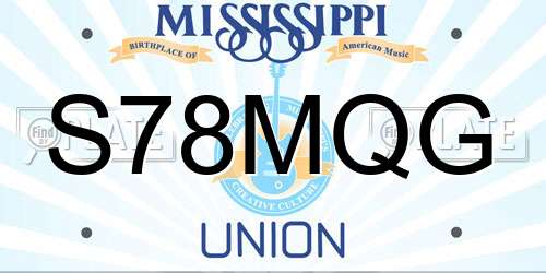S78MQG Mississippi License Plate