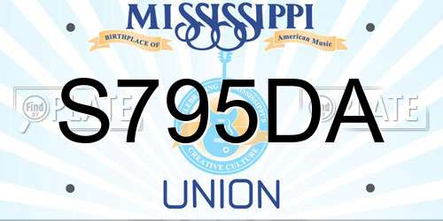 S795DA Mississippi License Plate