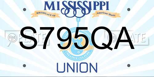 S795QA Mississippi License Plate