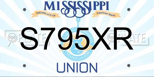 S795XR Mississippi License Plate