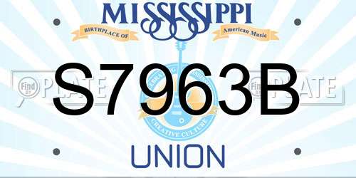 S7963B Mississippi License Plate
