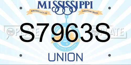 S7963S Mississippi License Plate