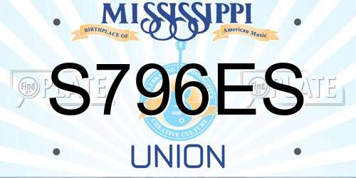 S796ES Mississippi License Plate