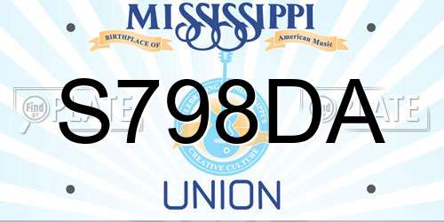 S798DA Mississippi License Plate