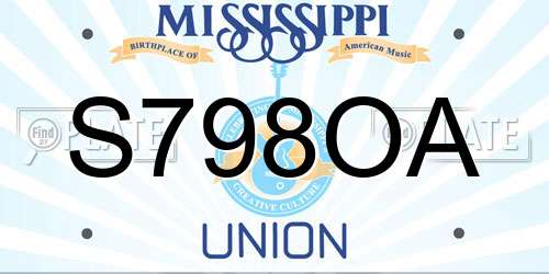 S798OA Mississippi License Plate