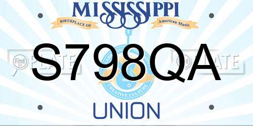 S798QA Mississippi License Plate