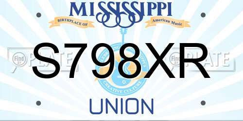 S798XR Mississippi License Plate