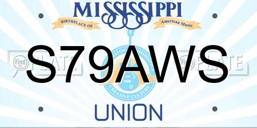 S79AWS Mississippi License Plate