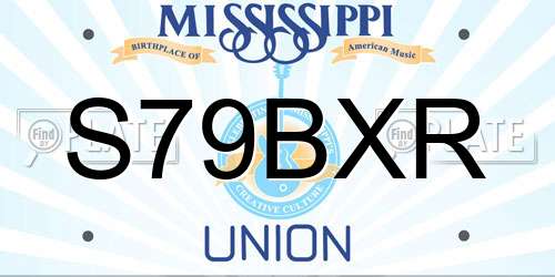 S79BXR Mississippi License Plate