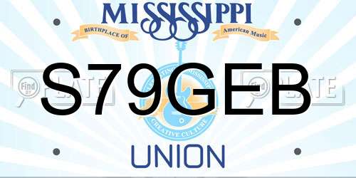 S79GEB Mississippi License Plate