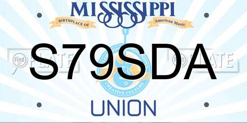 S79SDA Mississippi License Plate