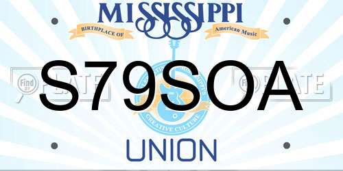 S79SOA Mississippi License Plate