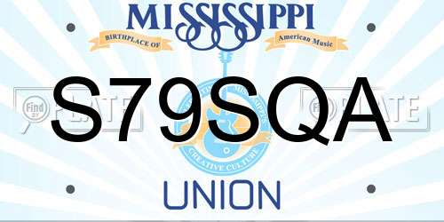 S79SQA Mississippi License Plate