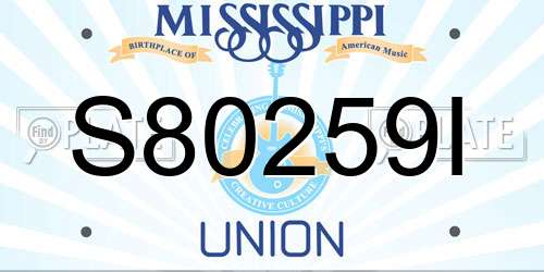 S80259I Mississippi License Plate