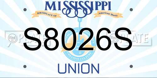 S8026S Mississippi License Plate