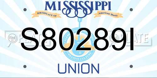 S80289I Mississippi License Plate
