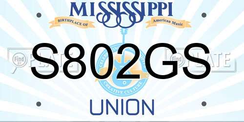 S802GS Mississippi License Plate