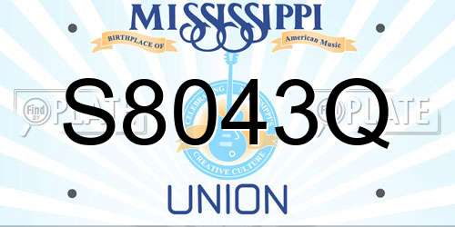 S8043Q Mississippi License Plate