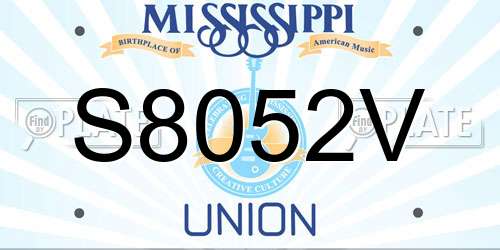 S8052V Mississippi License Plate