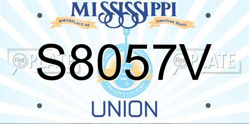 S8057V Mississippi License Plate